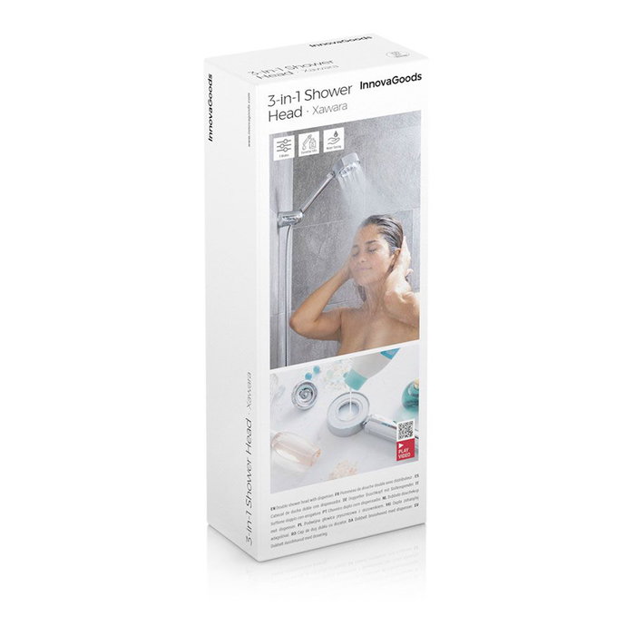 Double Pommeau de Douche avec Distributeur 3 en 1 Xawara InnovaGoods Double Pommeau de Douche avec Distributeur 3 en 1 Xawara InnovaGoods