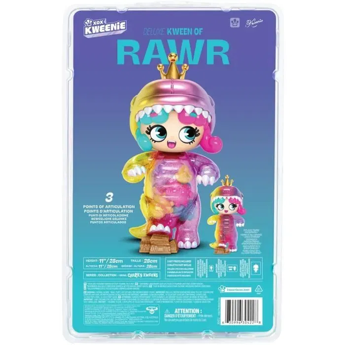 Xox Kweenie - Poupée géante articulée Jurassic, 28 cm, look unique, collection Kweenies, pour collectionneurs et fans de figurines, à partir de 7 ans