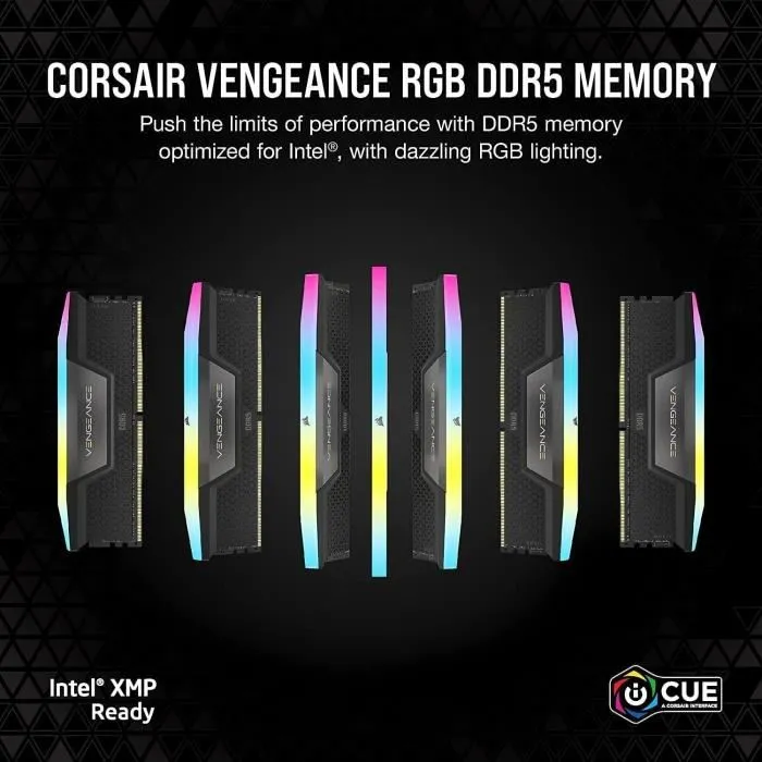 Corsair Vengeance RGB DDR5 64Go (2x32Go) 6400MHz CL32 - Noir