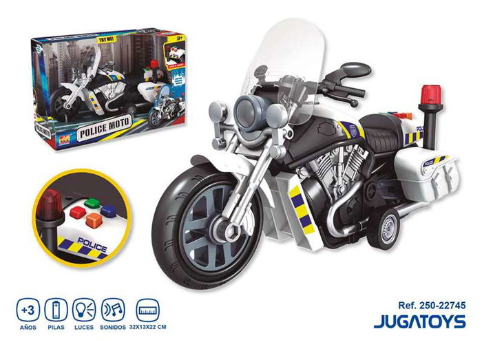 JugaToys Moto à friction Police avec lumières et sons