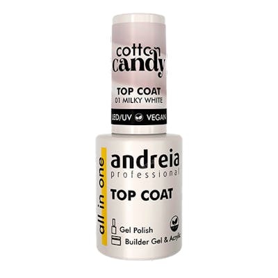 Andreia Cotton Candy Top Coat 01 Milky White Andreia Cotton Candy Top Coat 01 Milky White