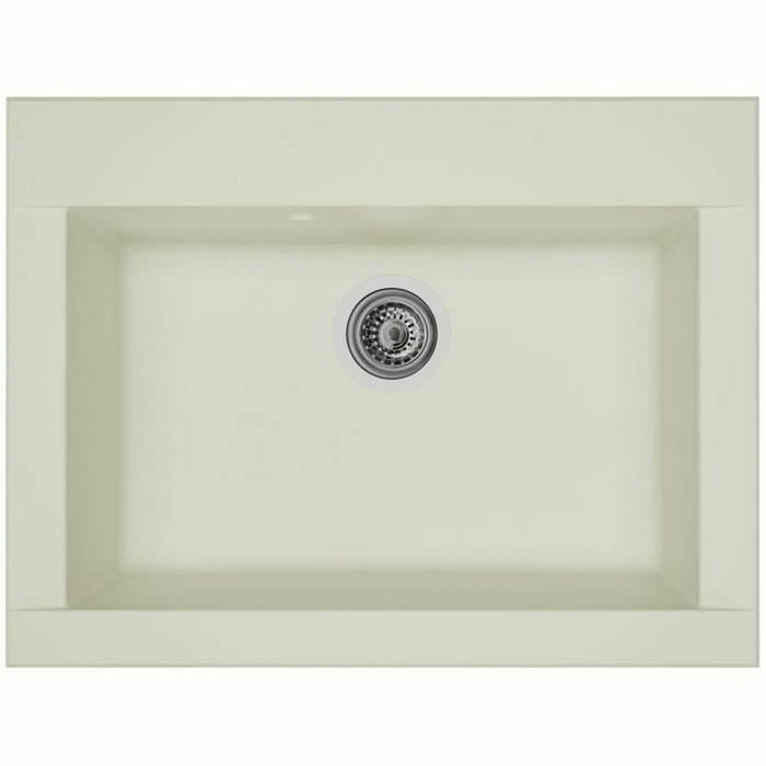 Stradour Hexo Évier de cuisine 1 bac sans égouttoir Blanc 66 x 50 cm Stradour Hexo Évier de cuisine 1 bac sans égouttoir Blanc 66 x 50 cm