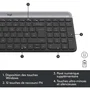 Logitech MK470 Slim Clavier et Souris sans fil AZERTY Noir - Silencieux et ergonomique