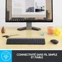 Logitech MK470 Slim Clavier et Souris sans fil AZERTY Noir - Silencieux et ergonomique