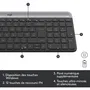 Logitech MK470 Slim Clavier et Souris sans fil AZERTY Noir - Silencieux et ergonomique