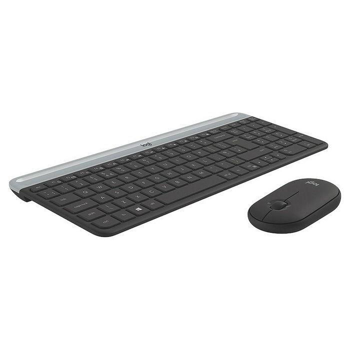 Logitech MK470 Slim Ensemble Clavier et Souris Sans Fil AZERTY Graphite