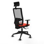 Piqueras y Crespo Chaise de Bureau Horna avec Appui-tête, Accoudoirs 1D et Mécanisme Sincro/Traslack - Orange Foncé/Gris