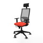 Piqueras y Crespo Chaise de Bureau Horna avec Appui-tête, Accoudoirs 1D et Mécanisme Sincro/Traslack - Orange Foncé/Gris