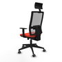 Piqueras y Crespo Chaise de Bureau Horna avec Appui-tête, Accoudoirs 1D et Mécanisme Sincro/Traslack - Orange Foncé/Gris