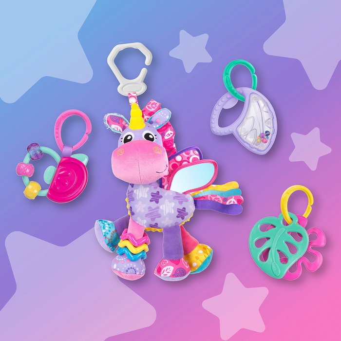 Playgro Pack d'Activités Stella Unicornio 0188177 - Jouets Sensoriels Bébé Multilingue
