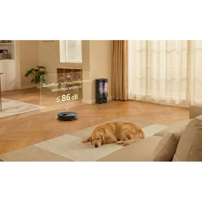 EZICLEAN Robot Aspirateur et Laveur AirFlow MAX - Avec Base de Vidage AutoClean Cyclonic 2L, LIDAR Connecté, 15 000 Pa, Autonomie 160 min, Nettoyage Humide, Filtration HEPA, Noir