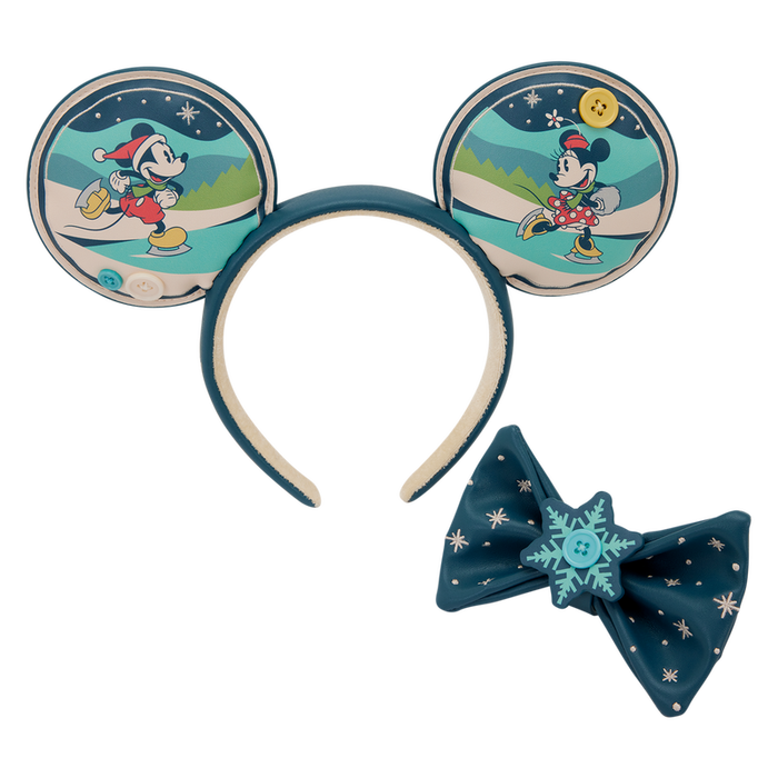 LOUNGEFLY Diadèmes pour oreilles Mickey & Minnie Holiday Disney - Accessoire de collection (13.7x14.2 cm)