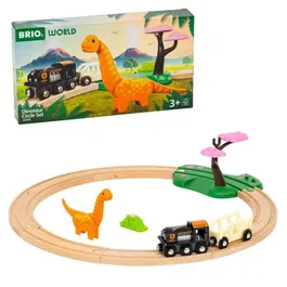 BRIO World - Circuit de Train en Bois Dinosaure - Coffret Complet 12 Pièces avec Dinosaure et Train Manuel - Action de Jeu sans Pile - Pour Enfants dès 3 Ans