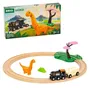 BRIO World - Circuit de Train en Bois Dinosaure - Coffret Complet 12 Pièces avec Dinosaure et Train Manuel - Action de Jeu sans Pile - Pour Enfants dès 3 Ans