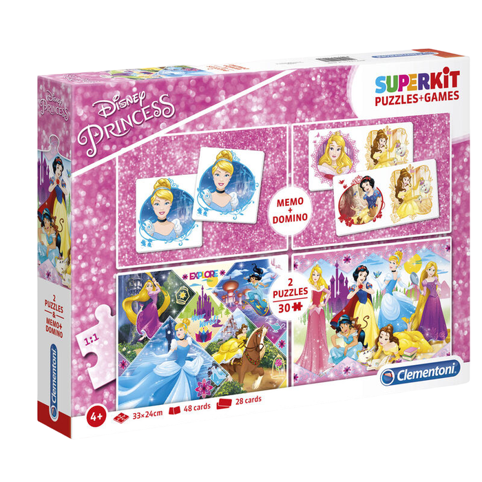 Clementoni SuperKit Puzzle Disney Princesse - 4 puzzles pour filles de 4 ans et plus (2 x 30 + 48 + 28 pièces) - Jouet créatif Clementoni SuperKit Puzzle Disney Princesse - 4 puzzles pour filles de 4 ans et plus (2 x 30 + 48 + 28 pièces) - Jouet créatif