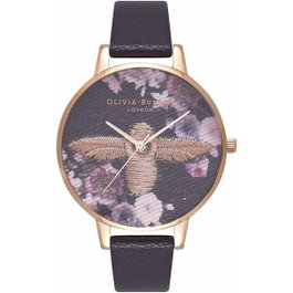 Olivia Burton OB16EM02 Cadran Brodé Rose et Noir
