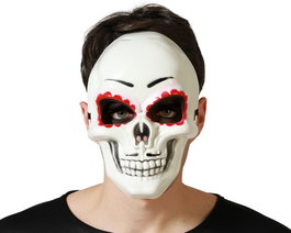 Masque de tête de mort mexicain Mariachi pour adulte Día de los Muertos, accessoire pour Halloween, Catrín, fêtes traditionnelles