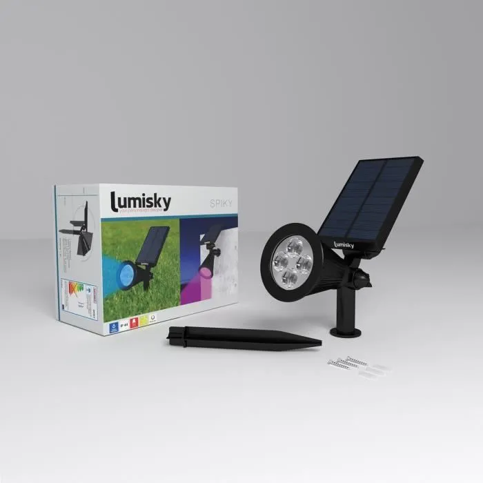 Lumisky Pack de 2 Spots Solaires Extérieurs Étanches avec 4 LEDs RGB, 200 Lumens, Tête Pivotante à 90°, Autonomie 8-10h, Éclairage de Sécurité Lumisky Pack de 2 Spots Solaires Extérieurs Étanches avec 4 LEDs RGB, 200 Lumens, Tête Pivotante à 90°, Autonomie 8-10h, Éclairage de Sécurité