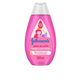 Johnson's Baby Shampooing Gotas de Brillo avec huile d'argan et protéines de soie, 500 ml - Hypoallergénique, sans sulfates, pH équilibré, formule No Cry More