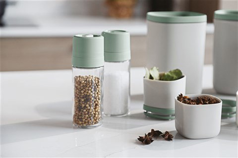 Berghoff 3950403 Jeu de moulins à sel et poivre Balance - Mécanisme céramique réglable, en plastique recyclé