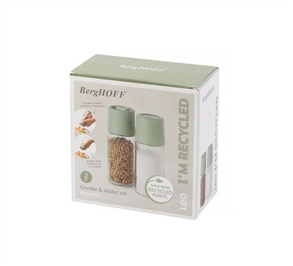 Berghoff 3950403 Jeu de moulins à sel et poivre Balance - Mécanisme céramique réglable, en plastique recyclé