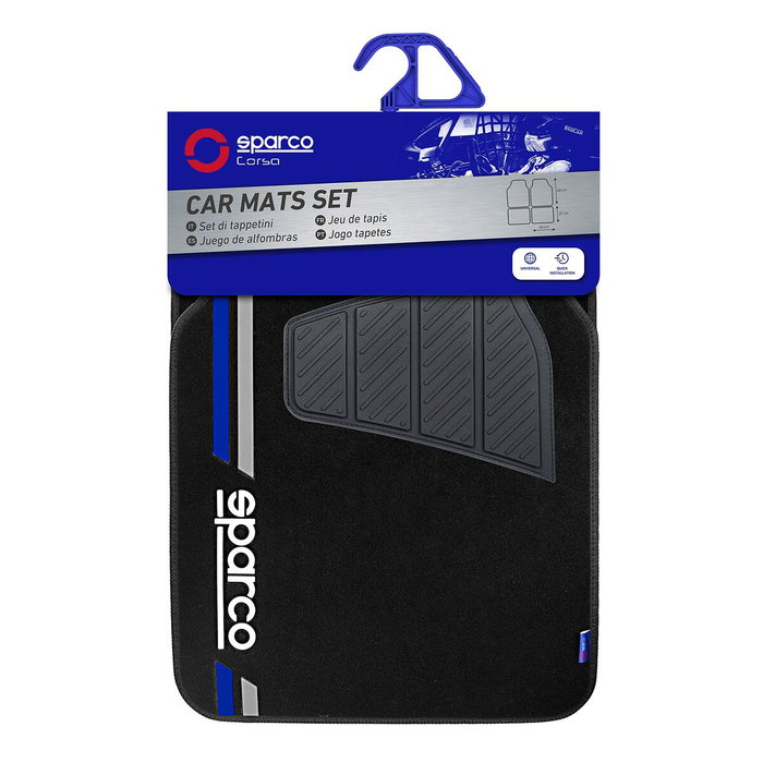 Sparco Tapis Moquette Corsa Bleu SPCF508BL 4 Unités Universels Antidérapants Sparco Tapis Moquette Corsa Bleu SPCF508BL 4 Unités Universels Antidérapants