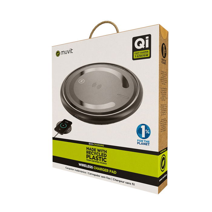 Chargeur sans fil Muvit for Change W114-R BLACK Noir