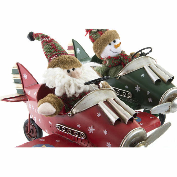DKD Home Decor Décorations de Noël Avion Métal (2 Unités)