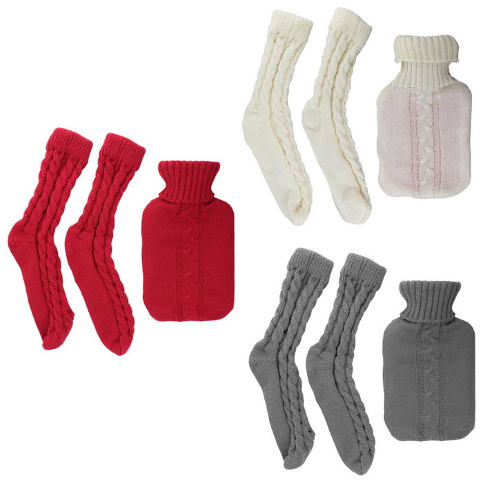 Sensly Ensemble Chaussettes en Laine et Bouillotte 600 ml Sensly Ensemble Chaussettes en Laine et Bouillotte 600 ml