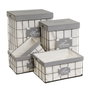 BigBuy Home Panier à linge Gris Polyester Fer Bois MDF