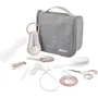 Beaba - Trousse de toilette bébé avec 10 accessoires (thermomètre, ciseaux, peigne, anneau de dentition, mouche-bébé) - Organisation à élastiques et poche zippée - Vieux rose