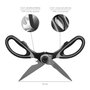ORYX Tijeras de cocina en acero inoxidable con funda
