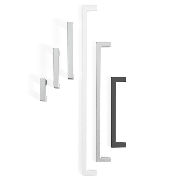 Trentadue Evan - Tirador en Zamak para Muebles con Distancia entre Centros de 128 mm y Acabado Gris Ral - Poignée Minimaliste pour Cuisine, Salle de Bain ou Salon