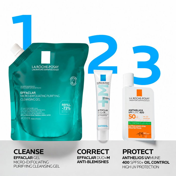 La Roche Posay Gel micro-exfoliant purifiant EFFACLAR anti-imperfections, recharge 400 ml