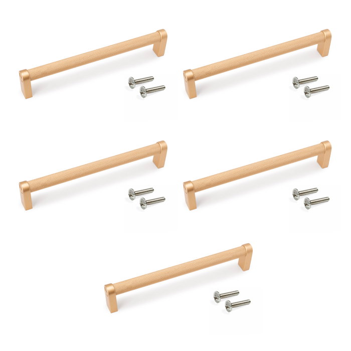 Emuca Lot de 5 poignées pour meubles Bergen, L173mm, entraxe 160mm, Aluminium , peint en or Emuca Lot de 5 poignées pour meubles Bergen, L173mm, entraxe 160mm, Aluminium , peint en or