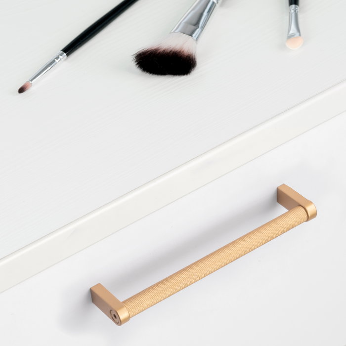 Emuca Lot de 5 poignées pour meubles Bergen, L173mm, entraxe 160mm, Aluminium , peint en or