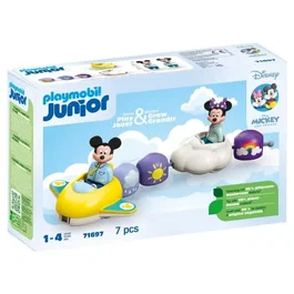 Playmobil Junior 71697 - Train des nuages de Mickey et Minnie, Jouet Disney, Figurines Minnie et Mickey incluses, À partir de 12 mois