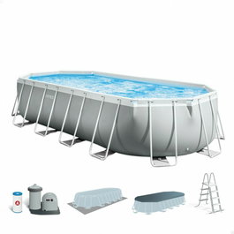 Piscine Démontable Intex Prism Frame 610 x 122 x 305 cm 610 x 305 x 122 cm 18.202 l Gris Ovale
