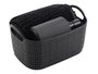 Berilo Lot de 3 pièces pour salle de bain noir plastique (PP) et tissu polyester 24x14x15 cm (Set de 12)