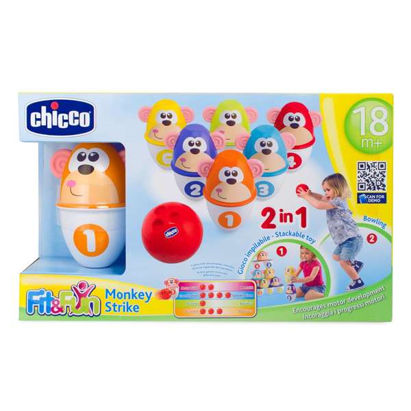 Chicco - Jeu de Bowling Animaux avec Boule - Jouet d'éveil en PVC - Dimensions 11x15x9 cm - Recommandé de 18 mois à 5 ans Chicco - Jeu de Bowling Animaux avec Boule - Jouet d'éveil en PVC - Dimensions 11x15x9 cm - Recommandé de 18 mois à 5 ans