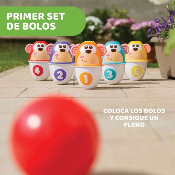 Chicco - Jeu de Bowling Animaux avec Boule - Jouet d'éveil en PVC - Dimensions 11x15x9 cm - Recommandé de 18 mois à 5 ans Chicco - Jeu de Bowling Animaux avec Boule - Jouet d'éveil en PVC - Dimensions 11x15x9 cm - Recommandé de 18 mois à 5 ans