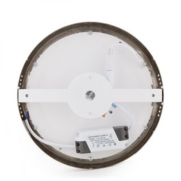 Plafonnier LED circulaire 18 W, 1 800 lm, 6 000 K, nickel satiné