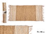 Giftdecor Tapis Naturel Rayures Blanc 70 x 140 cm en Jute et Coton (Set de 8)