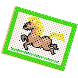 Ses Creative J'apprends à broder, coffret de 4 cartes pré-imprimées et perforées (chat, papillon, cheval, chien), toile à gros trous pour enfants à partir de 3 ans