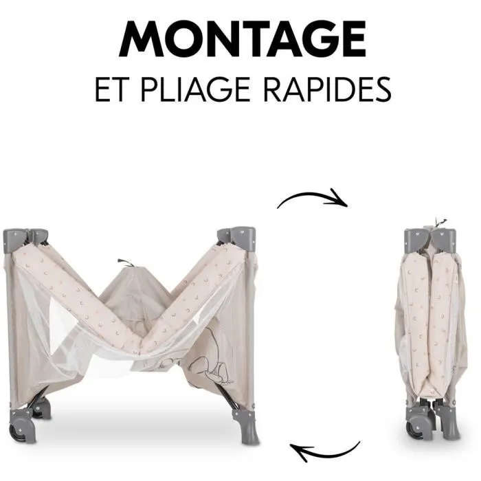 Hauck Lit Parapluie Dream N Play Go 60 x 120 cm Winnie the Pooh Arcoíris Beige Pliable Roues AAAPN65436