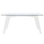 Table de Salle à Manger DKD Home Decor Blanc Transparent Verre Bois MDF 160 x 90 x 75 cm