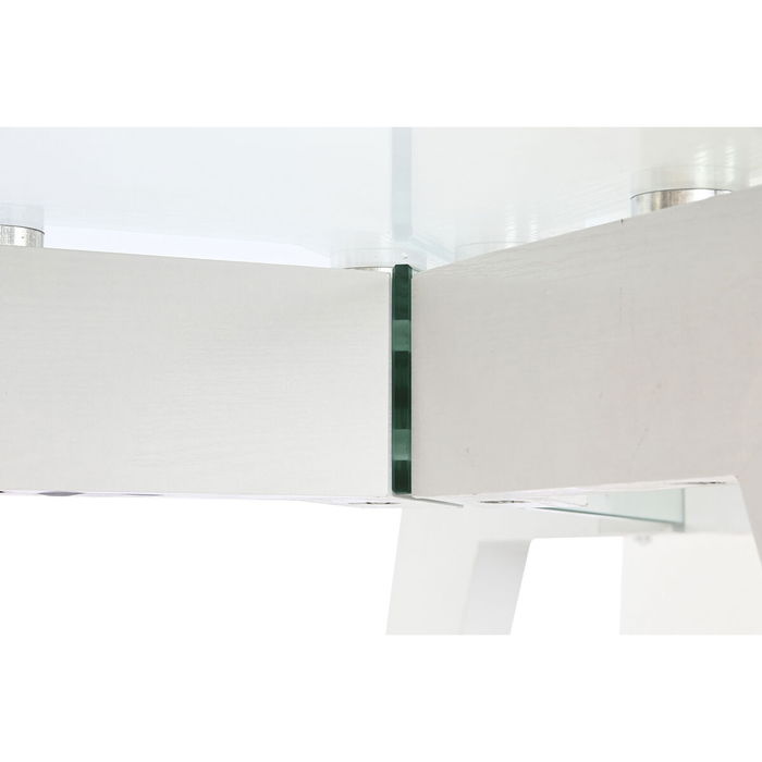 Table de Salle à Manger DKD Home Decor Blanc Transparent Verre Bois MDF 160 x 90 x 75 cm