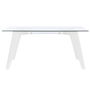 Table de Salle à Manger DKD Home Decor Blanc Transparent Verre Bois MDF 160 x 90 x 75 cm