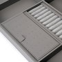 Emuca Kit tiroir organisateur et rack ajustable Quartz pour armoires, glissières extension totale et à fermeture douce, Module 90cm, Finition Titane