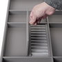 Emuca Kit tiroir organisateur et rack ajustable Quartz pour armoires, glissières extension totale et à fermeture douce, Module 90cm, Finition Titane